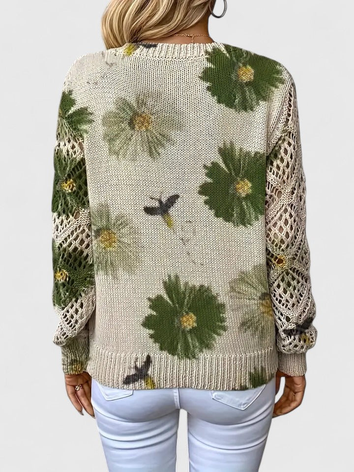 Noelle – Floral Knit Sweater