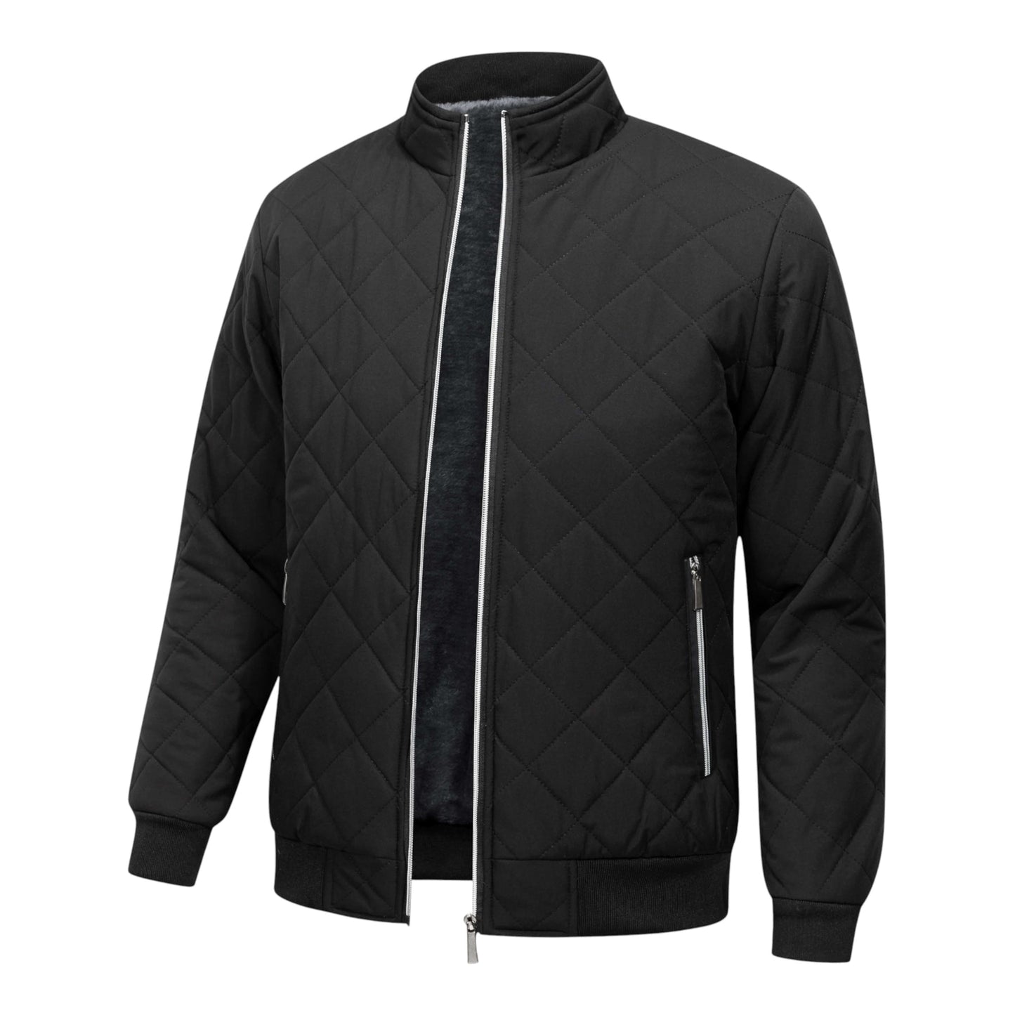 Michael - Diamond Pattern Fleece Lined Jacket