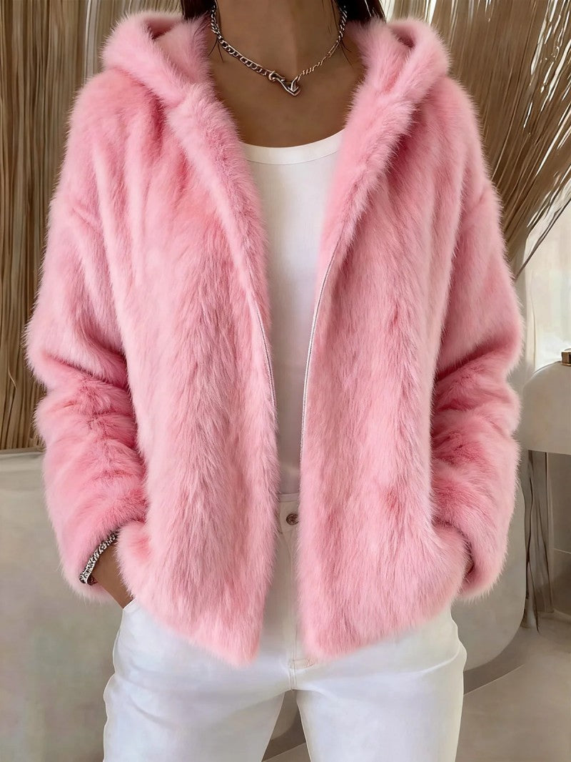 Pavirae - Veste Douce En Peluche À Capuche Zippée