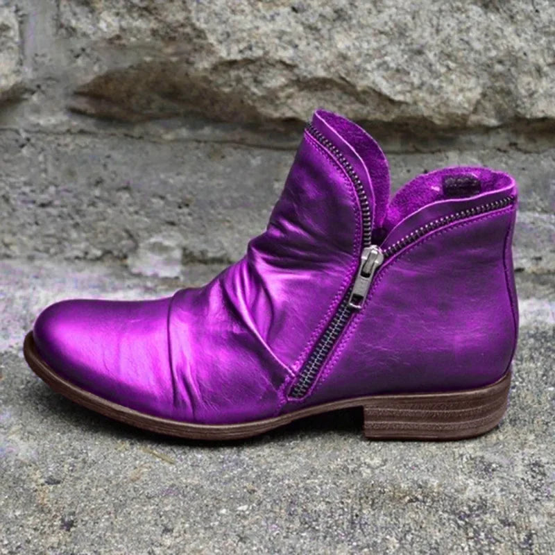 Lianella - Orthopedic Ankle Boots With Zipper