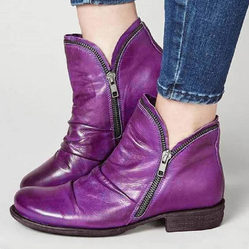 Lianella - Orthopedic Ankle Boots With Zipper