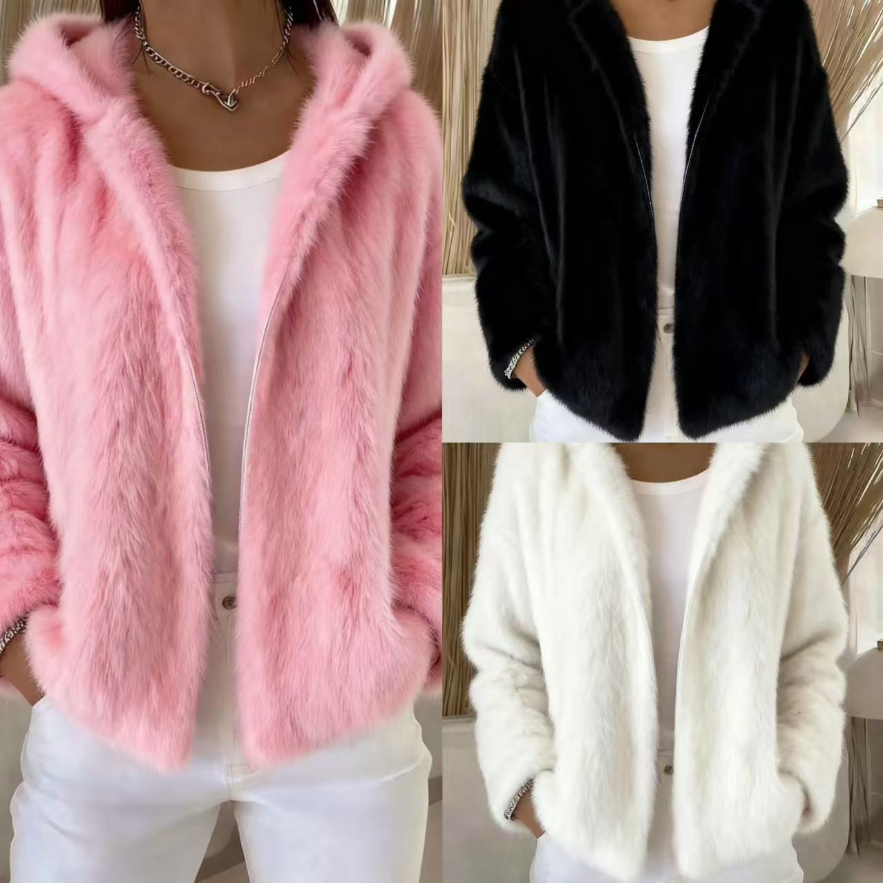 Pavirae - Veste Douce En Peluche À Capuche Zippée